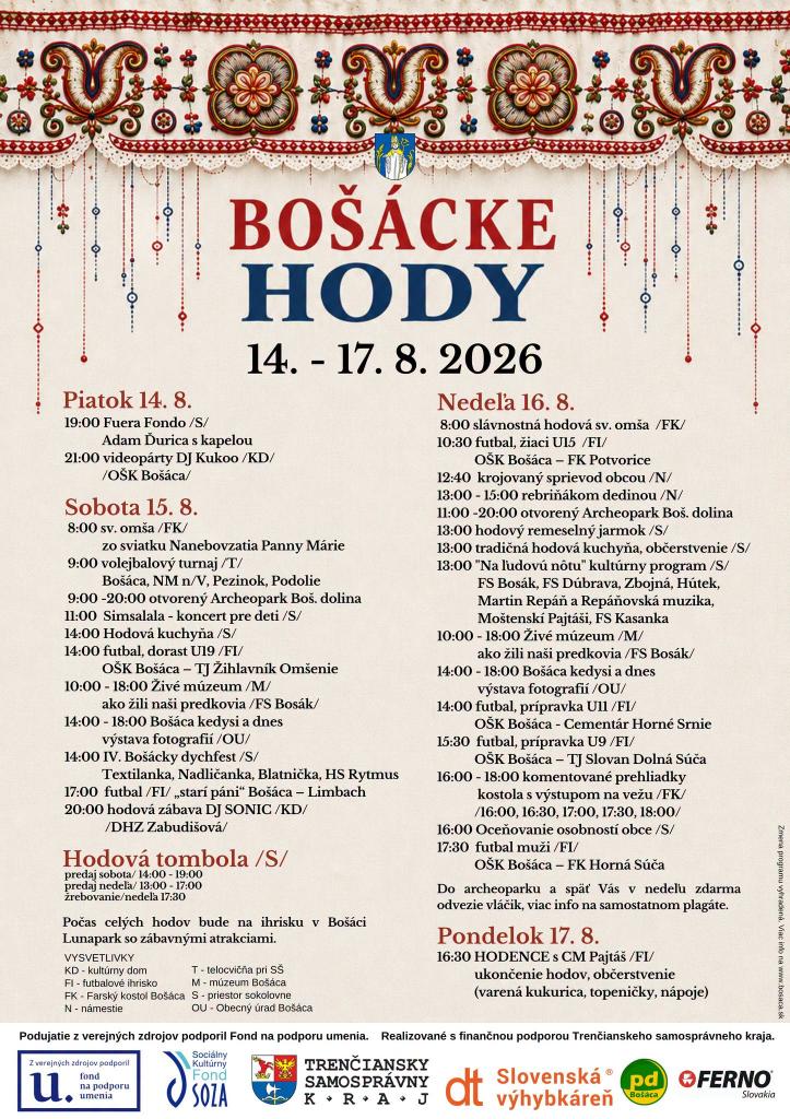 Bošácke hody 2026 